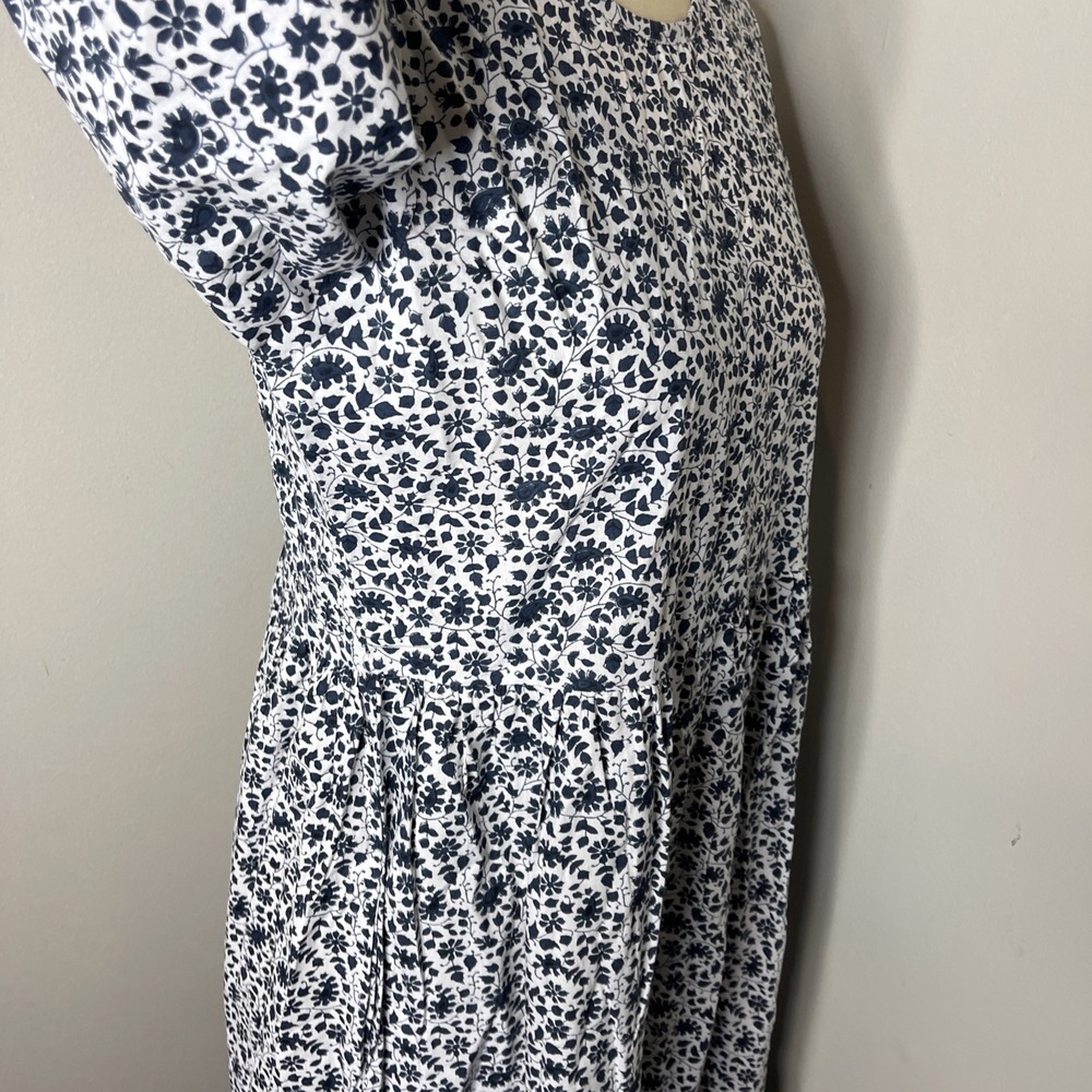 SZ Blockprints Cotton Orti Dress in Blue Floral Small S - Picture 6 of 10